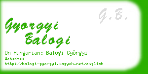 gyorgyi balogi business card
