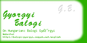 gyorgyi balogi business card
